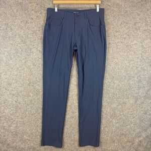 Peter Millar Crown Crafted Bingham Pants Men 34x32 Blue Tailored Fit Performance